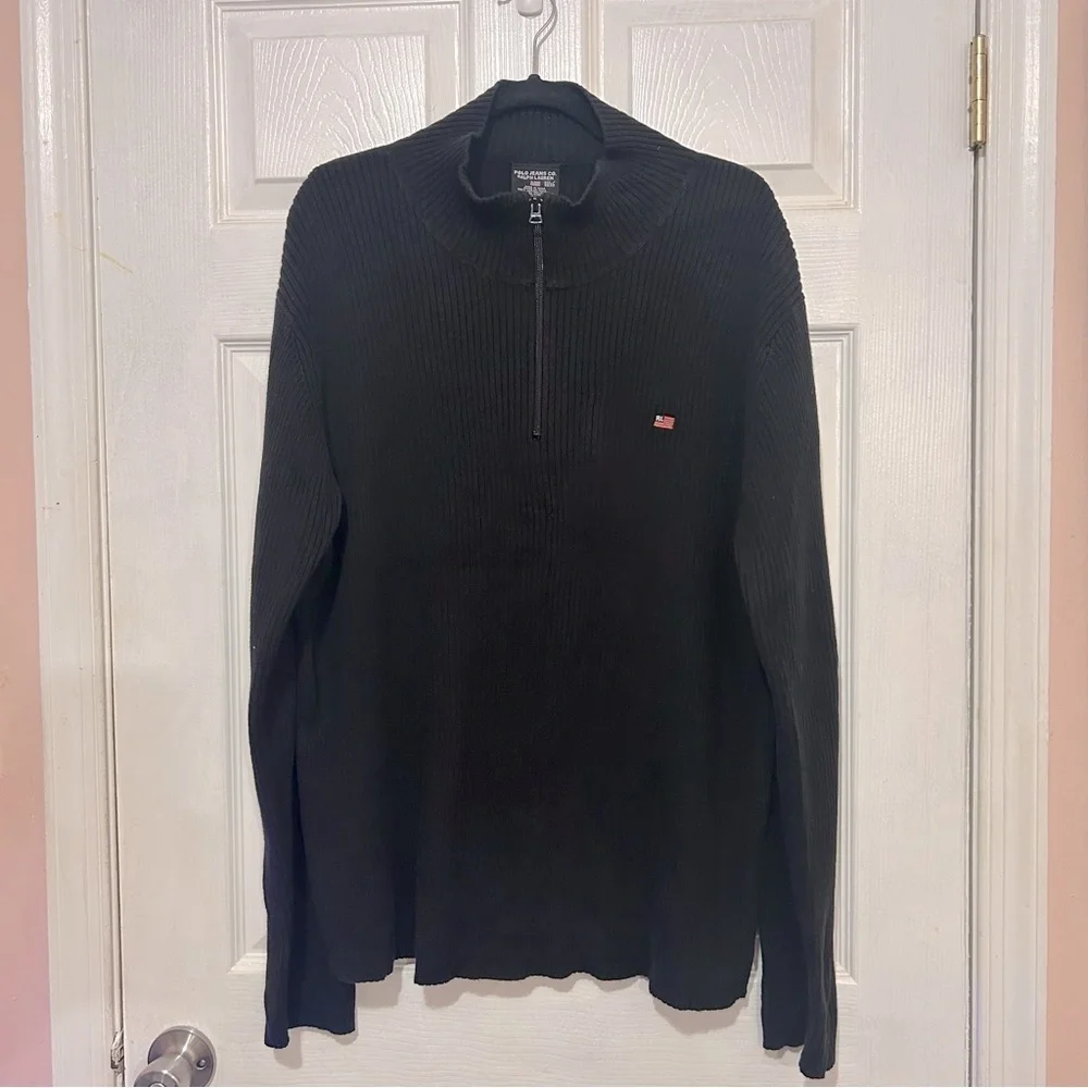POLO Ralph Lauren Quarter Zip Sweater Dark Academia Size XXL